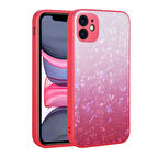 iPhone 11 Uyumlu Renk Geçişli Mermer Desenli Sert Silikon Zore Granit Kılıf-NO6