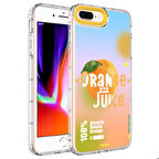 iPhone 7 Plus Uyumlu Kamera Korumalı Renkli Desenli Sert Silikon Zore Korn Kapak-NO3