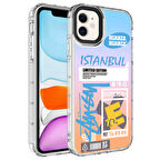 iPhone 11 Uyumlu Kamera Korumalı Renkli Desenli Sert Silikon Zore Korn Kılıf-NO1