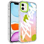 iPhone 11 Uyumlu Kamera Korumalı Renkli Desenli Sert Silikon Zore Korn Kapak-NO2