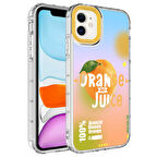 iPhone 12 Uyumlu Kamera Korumalı Renkli Desenli Sert Silikon Zore Korn Kılıf-NO3