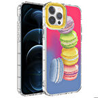iPhone 12 Pro Uyumlu Kamera Korumalı Renkli Desenli Sert Silikon Zore Korn Kapak-NO12