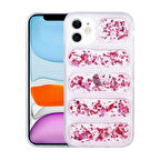 iPhone 11 Uyumlu Kamera Korumalı Simli AirBag'li Zore Dalga Kılıf-Pembe Koyu