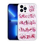 iPhone 13 Pro Uyumlu Kamera Korumalı Simli AirBag'li Zore Dalga Kılıf-Pembe Koyu