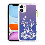iPhone 11 Uyumlu Kamera Korumalı Desenli Sert Zore Hess Kılıf-NO3