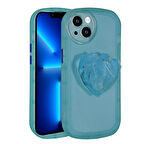 iPhone 13 Uyumlu Kamera Korumalı Pop Soketli Renkli Zore Ofro Kılıf-Mavi