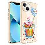 iPhone 13 Uyumlu Kamera Korumalı Desenli Sert Silikon Zore Epoksi Kılıf-NO8