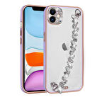 iPhone 11 Uyumlu Taş Süslemeli Kamera Korumalı El Tutamaçlı Zore Blazer Kılıf-Lila