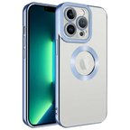 iPhone 12 Pro Uyumlu Kamera Korumalı Logo Gösteren Zore Omega Kılıf-Mavi Açık