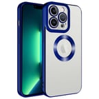 iPhone 14 Pro Uyumlu Kamera Korumalı Logo Gösteren Zore Omega Kılıf-Mavi
