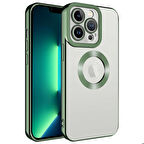 iPhone 14 Pro Uyumlu Kamera Korumalı Logo Gösteren Zore Omega Kapak-Yeşil