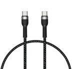 Siyah Shira Serisi Type-c to Type-c PD Kablo 30 Cm-Zore
