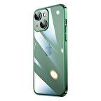 iPhone 13 Uyumlu Sert PC Renkli Çerçeveli Zore Riksos Kılıf-Yeşil