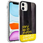 iPhone 11 Uyumlu Airbag Kenarlı Renkli Desenli Silikon Zore Elegans Kapak-NO3