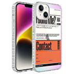 iPhone 14 Uyumlu AirBag Kenarlı Renkli Desenli Silikon Zore Elegans Kılıf-NO6