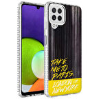 Galaxy A22 4G Uyumlu Airbag Kenarlı Renkli Desenli Silikon Zore Elegans Kapak-NO3