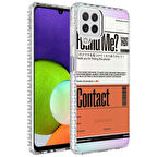 Galaxy A22 4G Uyumlu Airbag Kenarlı Renkli Desenli Silikon Zore Elegans Kapak-NO6