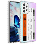 Galaxy A72 Uyumlu Airbag Kenarlı Renkli Desenli Silikon Zore Elegans Kapak-NO1