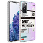 Galaxy S20 FE Uyumlu AirBag Kenarlı Renkli Desenli Silikon Zore Elegans Kılıf-NO5