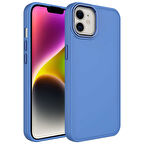 iPhone 12 Uyumlu Metal Çerçeve ve Buton Tasarımlı Silikon Zore Luna Kılıf-Lavendery Gray