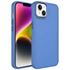 iPhone 14 Uyumlu Metal Çerçeve ve Buton Tasarımlı Silikon Zore Luna Kılıf-Lavendery Gray