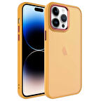 iPhone 14 Pro Max Uyumlu Buzlu Sert PC Zore May Kılıf-Turuncu
