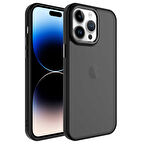 iPhone 14 Pro Uyumlu Buzlu Sert PC Zore May Kılıf-Siyah