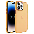 iPhone 14 Pro Uyumlu Buzlu Sert PC Zore May Kapak-Turuncu