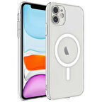 iPhone 11 Uyumlu Kamera Korumalı Magsafe Sert PC Zore Porto Kılıf-Renksiz