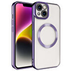 Apple iPhone 14 Plus Kılıf Magsafe Wireless Şarj Özellikli Zore Setro Silikon-Derin Mor