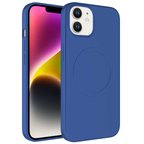 iPhone 11 Uyumlu Magsafe Wireless Şarj Özellikli Pastel Renk Silikon NRTK Plas Kılıf-Mavi