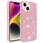 iPhone 14 Plus Uyumlu Zore Shining Silikon-Pembe