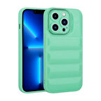 iPhone 13 Pro Uyumlu Kamera Korumalı Parlak AirBag'li Zore Galya Kılıf-Su Yeşil