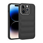 iPhone 14 Pro Uyumlu Kamera Korumalı Parlak AirBag'li Zore Galya Kılıf-Siyah