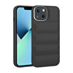 iPhone 14 Plus Uyumlu Kamera Korumalı Parlak AirBag'li Zore Galya Kılıf-Siyah