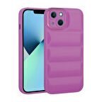 iPhone 14 Plus Uyumlu Kamera Korumalı Parlak AirBag'li Zore Galya Kılıf-Mor