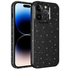 iPhone 14 Pro Uyumlu Kamera Korumalı Simli Lüks Zore Koton Kılıf-Siyah