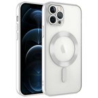 iPhone 11 Pro Uyumlu Kamera Korumalı Magsafe Wireless Şarj Özellikli NRTK Demre Kılıf-Gümüş