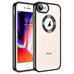 iPhone 7 Uyumlu Kamera Korumalı Logo Gösteren Zore Omega Kapak-Siyah