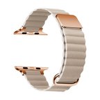 ​​​Watch 7 45mm Uyumlu KRD-78 PU Deri Kordon Strap Kayış CLO- Krem