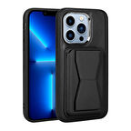 iPhone 13 Pro Max Kılıf Kartlıklı Standlı ​Pu Deri Memo Kapak