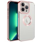 iPhone 11 Pro Uyumlu Kamera Korumalı Logo Gösteren Zore Omega Kılıf-Rose Gold