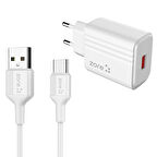 Beyaz Play Serisi PL1 Type-C 2in1 Seyahat Şarj Aleti 12W-Zore