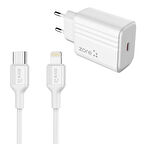 Beyaz Play Serisi PL2 Type-C to Lightning 2in1 PD Seyahat Şarj Aleti 20W-Zore