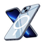 iPhone 14 Kılıf Wireless Şarj Özellikli Krom Magsafe Silikon Kapak