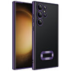 Galaxy S23 Ultra Uyumlu Kamera Korumalı Logo Gösteren Zore Omega Kılıf-Derin Mor