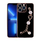 iPhone 14 Pro Max Uyumlu El Tutamaçlı Kamera Korumalı MKST Taka Silikon Kılıf-Siyah