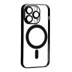 iPhone 14 Pro Max Uyumlu Kamera Korumalı Magsafe Sert PC Zore Porto Kılıf-Siyah