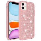 iPhone 11 Uyumlu AirBagli Parlak Tasarımlı Zore Snow Kılıf-Pembe