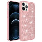 iPhone 12 Pro Max Uyumlu AirBagli Parlak Tasarımlı Zore Snow Kılıf-Pembe